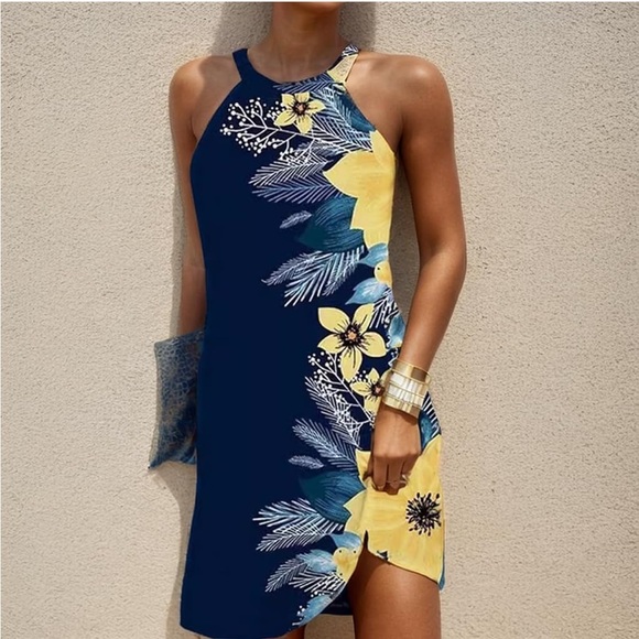 Tiaford Dresses & Skirts - Women's Tiaford Boho Sleeveless Halter Summer Floral Dress  - (Size S) NWOT